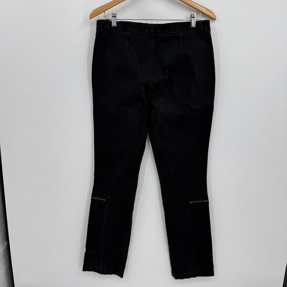 Ralph Lauren Womens Black Zippered Pocket Cargo Pants Size 10 Slim Stretch Vtg - Picture 5 of 6